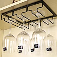 MAJOZ Soporte para Copas de Vino Tinto- Estante Colgante para Copas con 3 rieles- Soporte de Acero para Colgar Copas en…